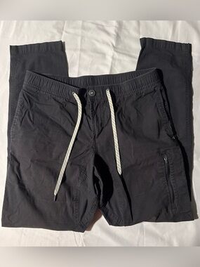 Vuori Black Cargo Drawstring Pants